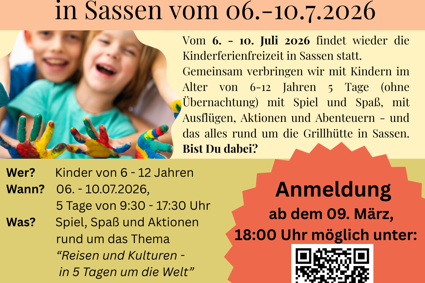 Anmeldung Ferienfreizeit Sassen